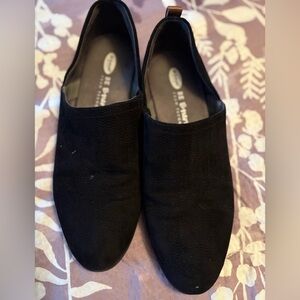 Ladies black slip ons